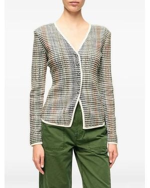 Veronica Beard Nadialine V-Neck Jacket - Green