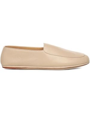 Loro Piana レザーフラットシューズ - ナチュラル