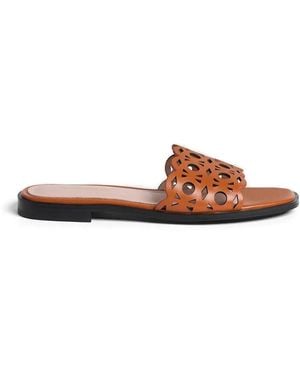 Coccinelle Essential Cut-Out Scalloped-Edge Sandals - White