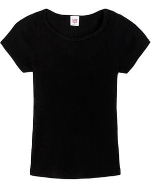 RE/DONE Ribbed Round-Neck Tee - Black
