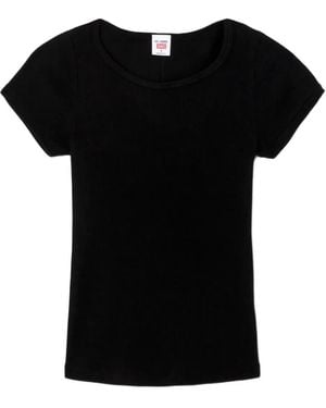 RE/DONE Ribbed Round-Neck Tee - Black