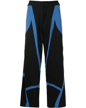 Amir Slama Panelled Straight-Leg Trousers - Blue