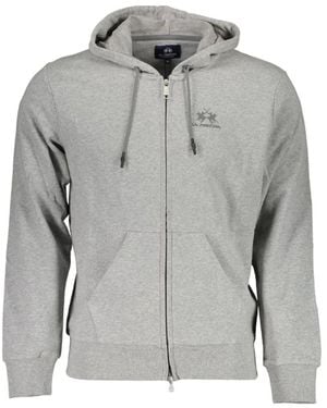 La Martina Zip-Up Cotton Hoodie - Gray