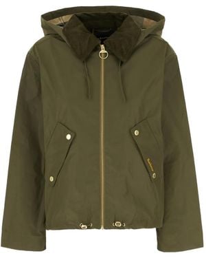 Barbour Weaver Showerproof Hooded Jacket - Green