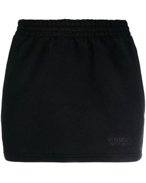 Vetements Elasticated Cotton-Blend Miniskirt - Black