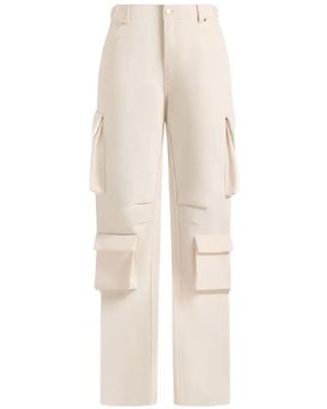 Manière De Voir Emilie Cargo-Pocket High-Waisted Trousers - Natural