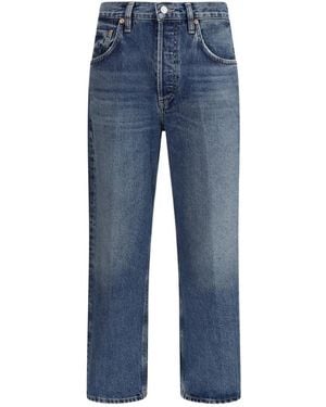 Agolde Jean À Patch Logo - Bleu