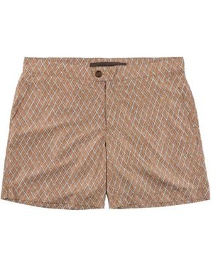 Slowear Geometric-Print Swim Shorts - Natural