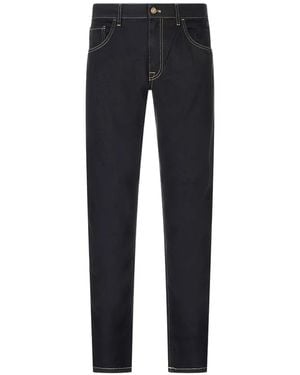 PT Torino Contrast-Stitch Logo-Patch Jeans - Blue