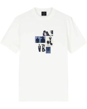 ARMANI EXCHANGE Graphic-Print Logo T-Shirt - White