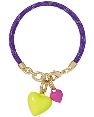 Roxanne Assoulin Happy Cord Double-Heart Charm Bracelet - Blue