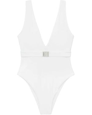Tory Burch Badeanzug Mit Gürtel - Weiß