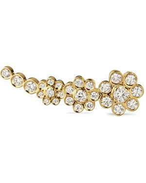 Sophie Bille Brahe 18K Croissant Fleur Diamond Earring - Metallic
