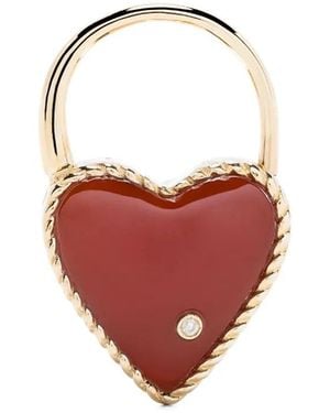 Yvonne Léon Creole Cadenas Coeur Diamond Earring - White