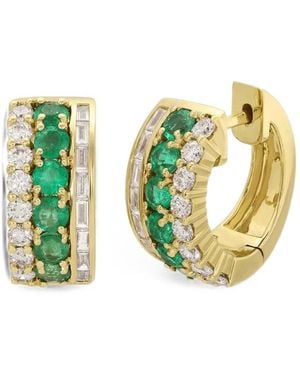Anita Ko Lola Emerald And Diamond Huggie Earrings - White