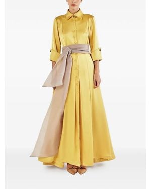Baruni Robe Longue Allegra À Boutonnière - Jaune