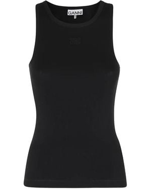 Ganni Ribbed Top - Black