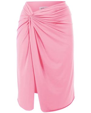 Amir Slama Asymmetric Gathered-Detail Skirt - Pink