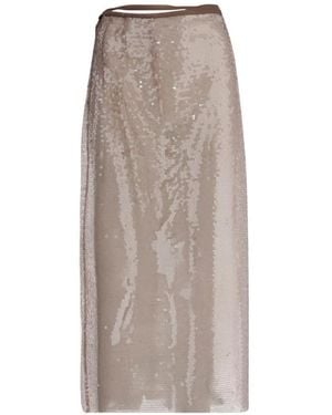 Niccolò Pasqualetti Sequin Maxi Skirt - Natural