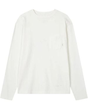 MAN ON THE BOON. Long-sleeve pocket T-shirt - Blanco