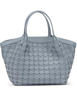 Serapian Mini Secret Tote Bag Mit Gewebtem Henkel - Blau