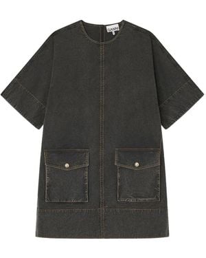 Ganni Pocket-Detail Dress - Black