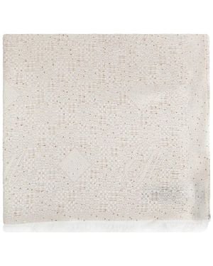 Emporio Armani Fringed Patterned Scarf - Natural