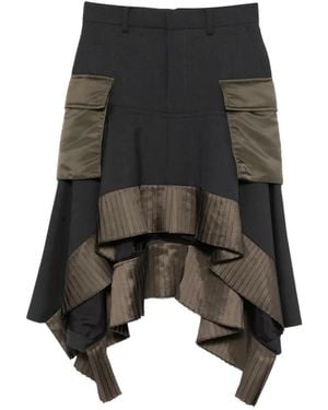 Sacai Asymmetric-Hem Skirt - Black