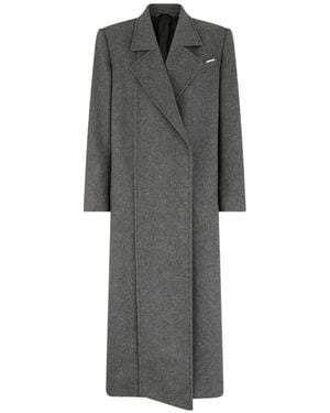 The Attico Abrigo Largo Con Doble Botonadura - Gris