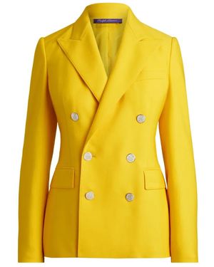 Ralph Lauren Double-Breasted Peak-Lapels Jacket - Yellow