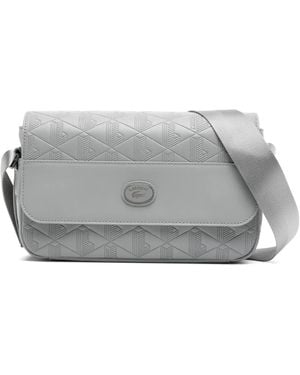 Lacoste Nomogramme Leather Flap Close Bag - Gray