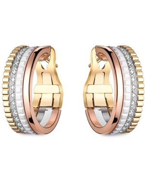 Boucheron キャトル ホワイト エディション ダイヤモンド ホワイトセラミック ピアス 18kイエロー ローズ ホワイトゴールド - メタリック