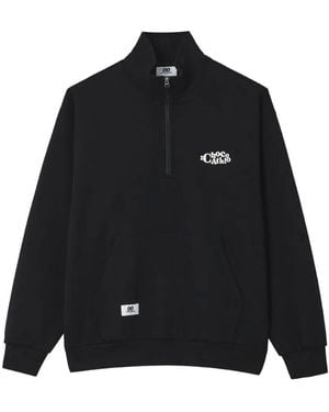 Chocoolate Logo-Print Quarter-Zip Sweater - Black