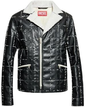 DIESEL Plumífero biker a paneles - Negro
