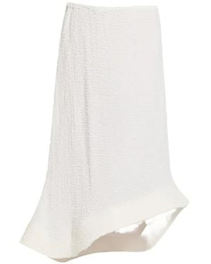 Melitta Baumeister Asymmetric Bouclé Skirt - White