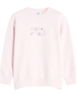 Maison Kitsuné Sweater Met Geborduurd Logo - Roze