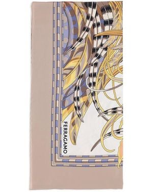 Ferragamo Rooster-Printed Square Scarf - Multicolour