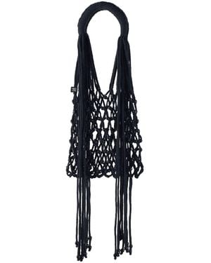 Nannacay Mini Malala Macramé Tote Bag - Black