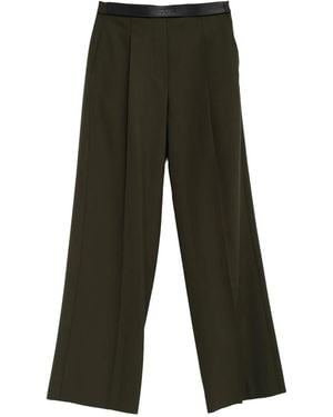 Loewe Pantalones De Lana Con Pinzas - Verde
