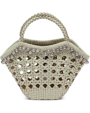 OSOI Lip Braided-Handle Tote Bag - Metallic