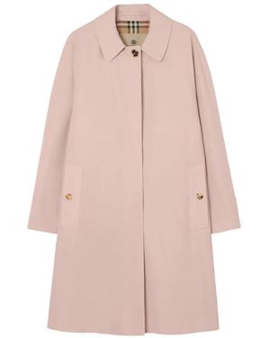 Burberry Mid-Length Tropical Gabardine Camden Car Coat - Pink