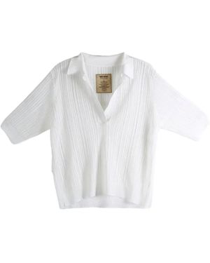 Uma Wang Ribbed Lace-Trim Shirt - White