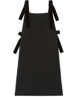 Claudie Pierlot Minikleid Mit Samtbesatz Und Eckigem Ausschnitt - Schwarz