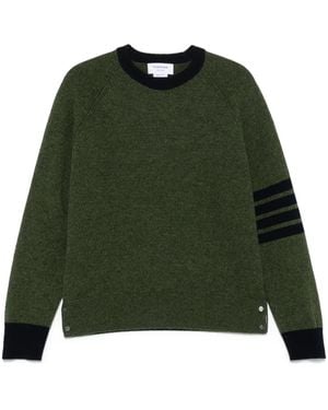Thom Browne 4 Bar Stripe Shetland Wool Jumper - Green