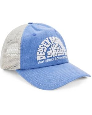 Deus Ex Machina Los Angeles Logo-Embroidered Mesh-Panel Cap - Blue