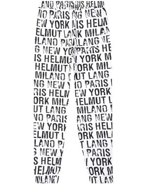 Helmut Lang Jogginghose mit Logo-Print - Weiß