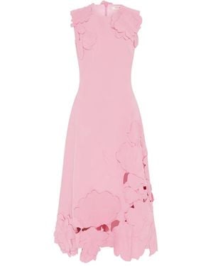 LEO LIN Cleo Floral-Appliquè Sleeveless Midi Dress - Pink