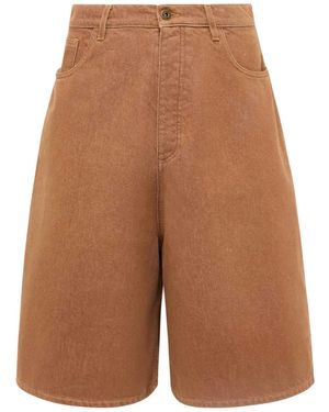 JW Anderson Wide-Leg Denim Shorts - Brown