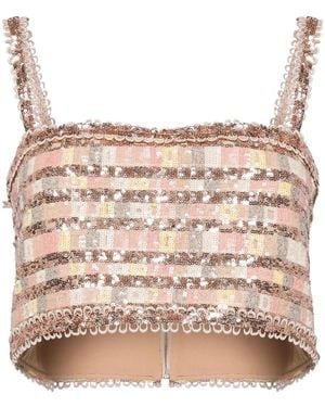 Elie Saab Sequin-Embellished Crop Top - Pink