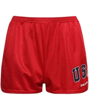 Sporty & Rich Usa Mesh Shorts - Red